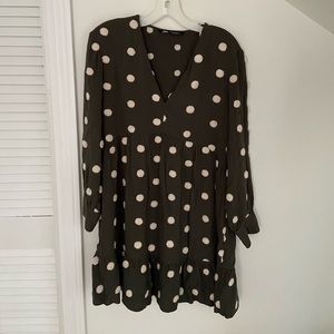 Zara polka dot shift mini dress